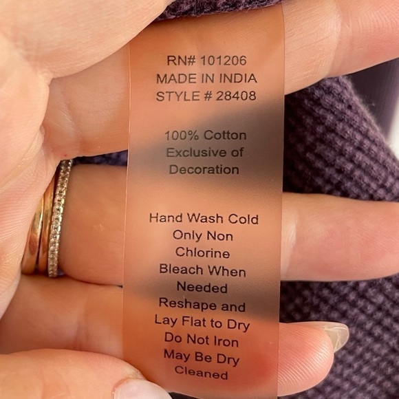 Soft Surroundings Purple Camden Thermal Embroidered Top, Size S - Picture 6 of 7